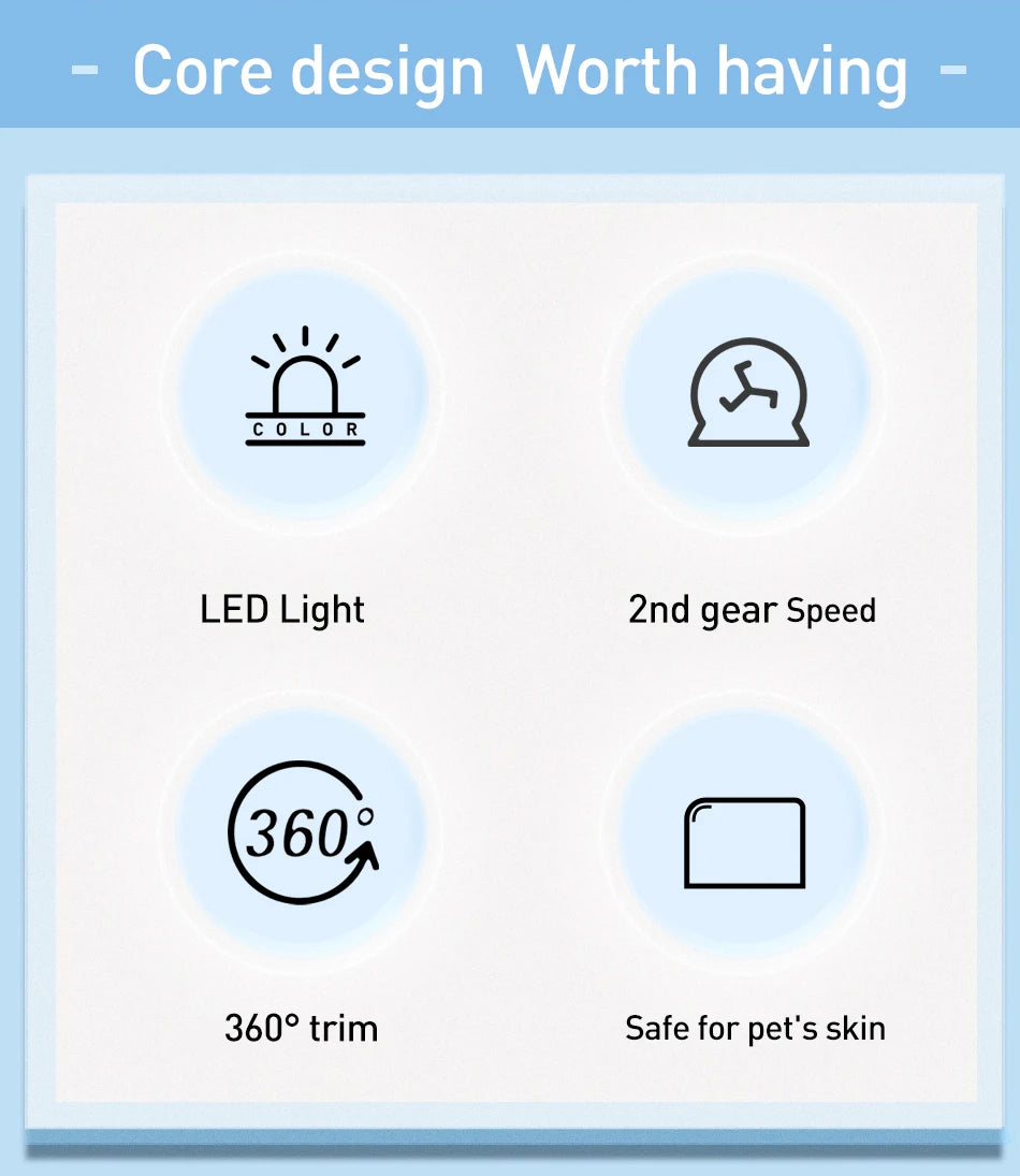 ROJECO 3-in-1 Pet Hair Trimmer