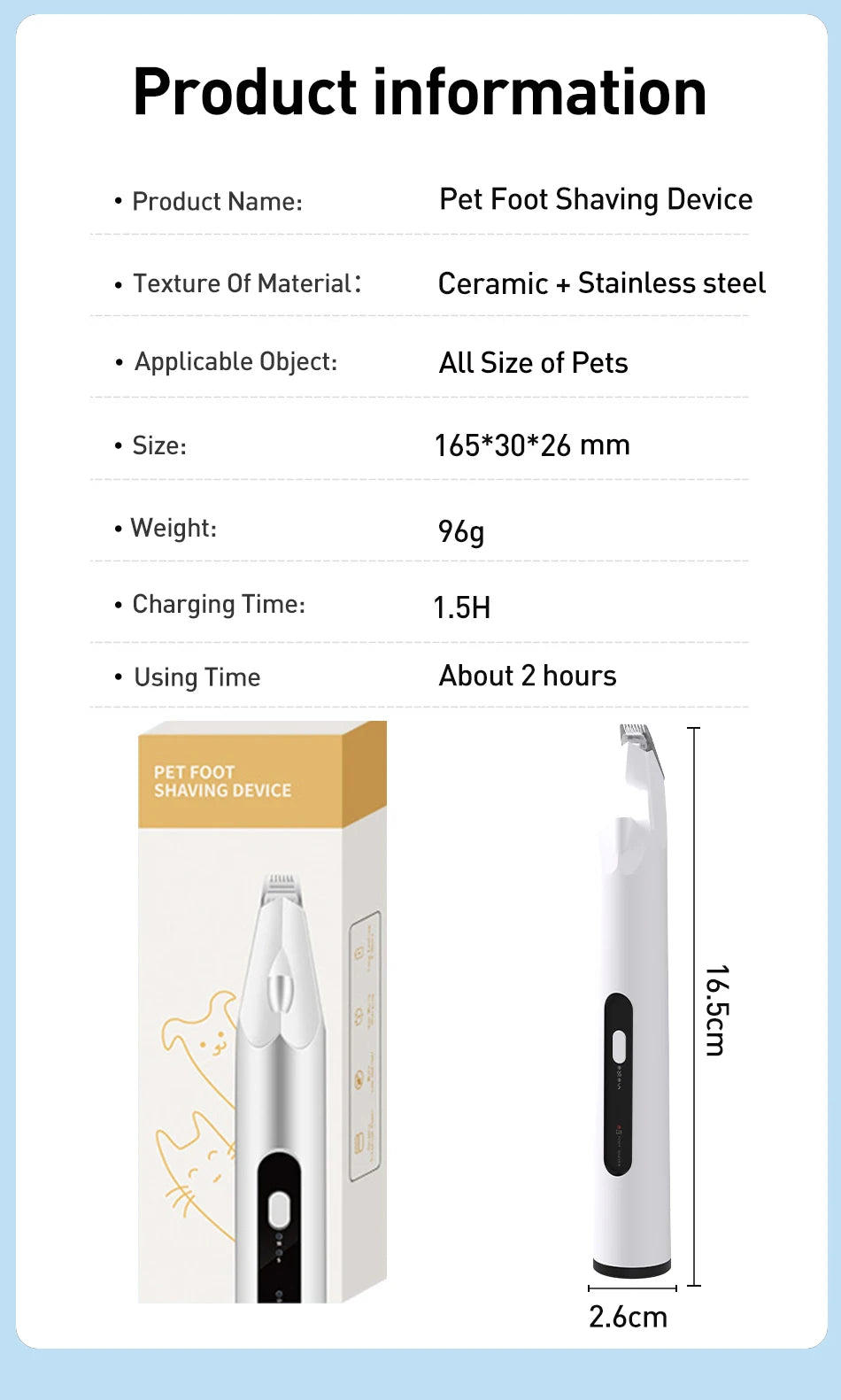 ROJECO 3-in-1 Pet Hair Trimmer